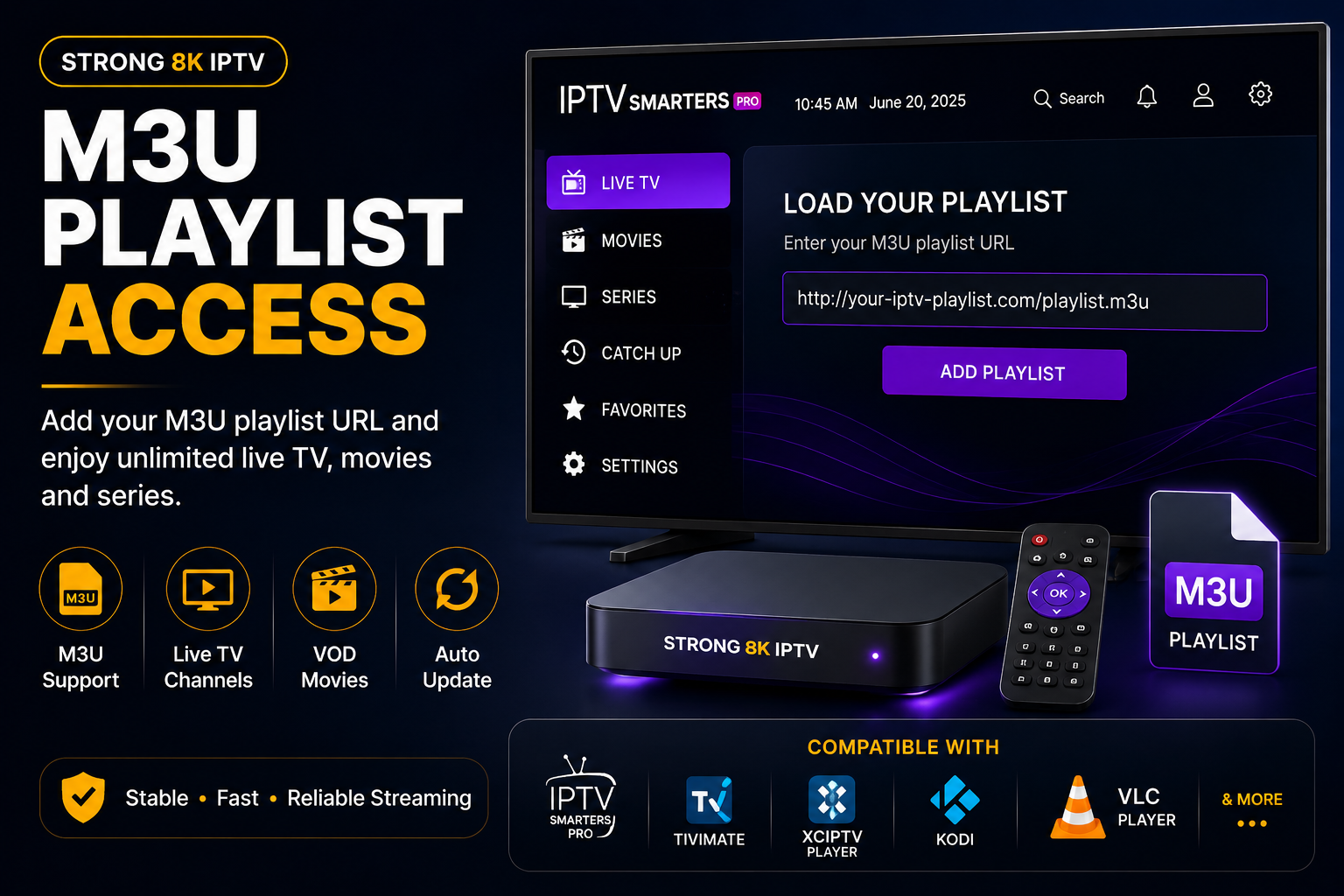M3U Playlist IPTV Access